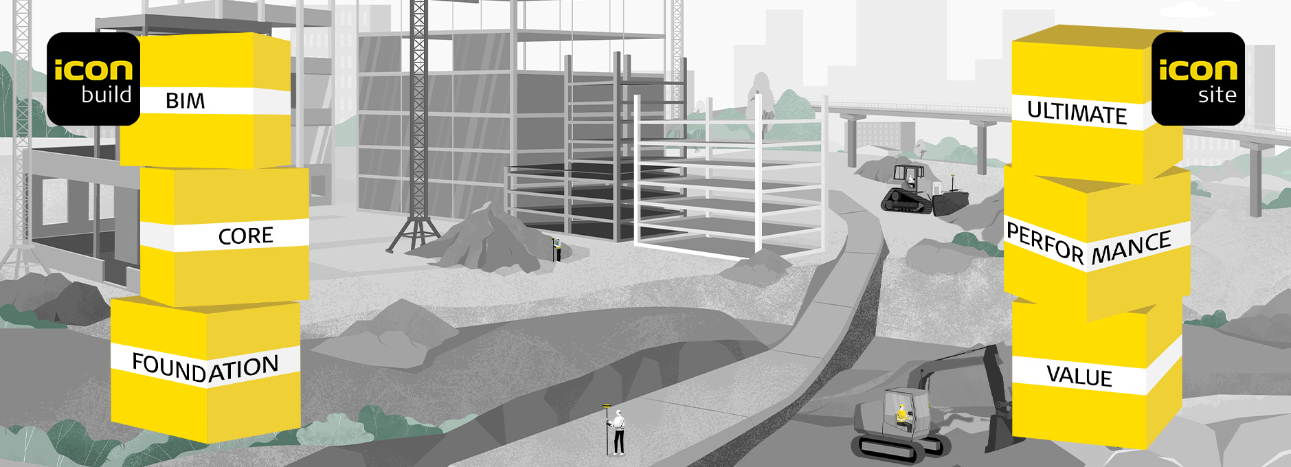 Scalable software options for Leica iCON field construction software